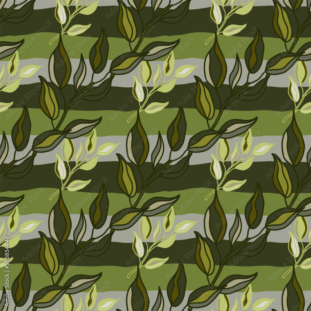 Seamless pattern branches with leaves. Organic background. Seamless pattern branches with leaves. Organic background.