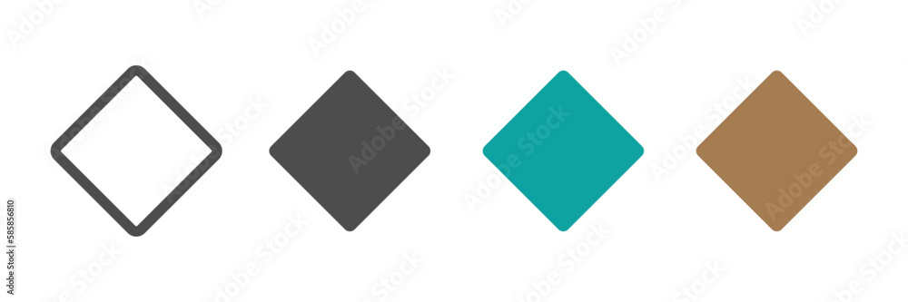 Rhombus vector icons set Rhombus vector icons set