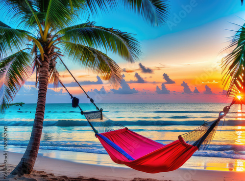 hammock on a tropical beach © Nikodem