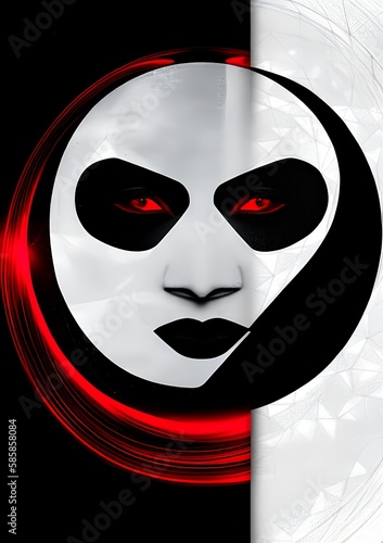 Abstract human face, yin ya...