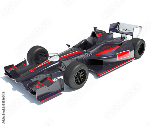 Race Car 3D rendering on white background