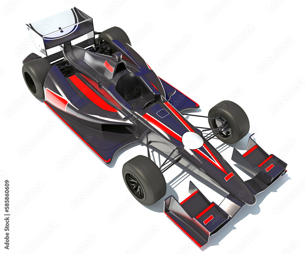 Fototapeta premium Race Car 3D rendering on white background