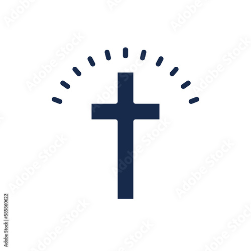 cross icon. Filled cross icon from happy easter collection. Glyph vector isolated on white background. Editable cross symbol can be used web and mobile
