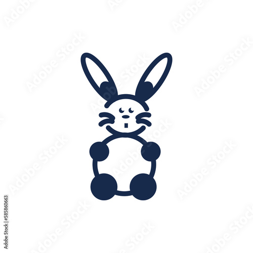 easter bunny icon. Filled easter bunny icon from happy easter collection. Glyph vector isolated on white background. Editable easter bunny symbol can be used web and mobile