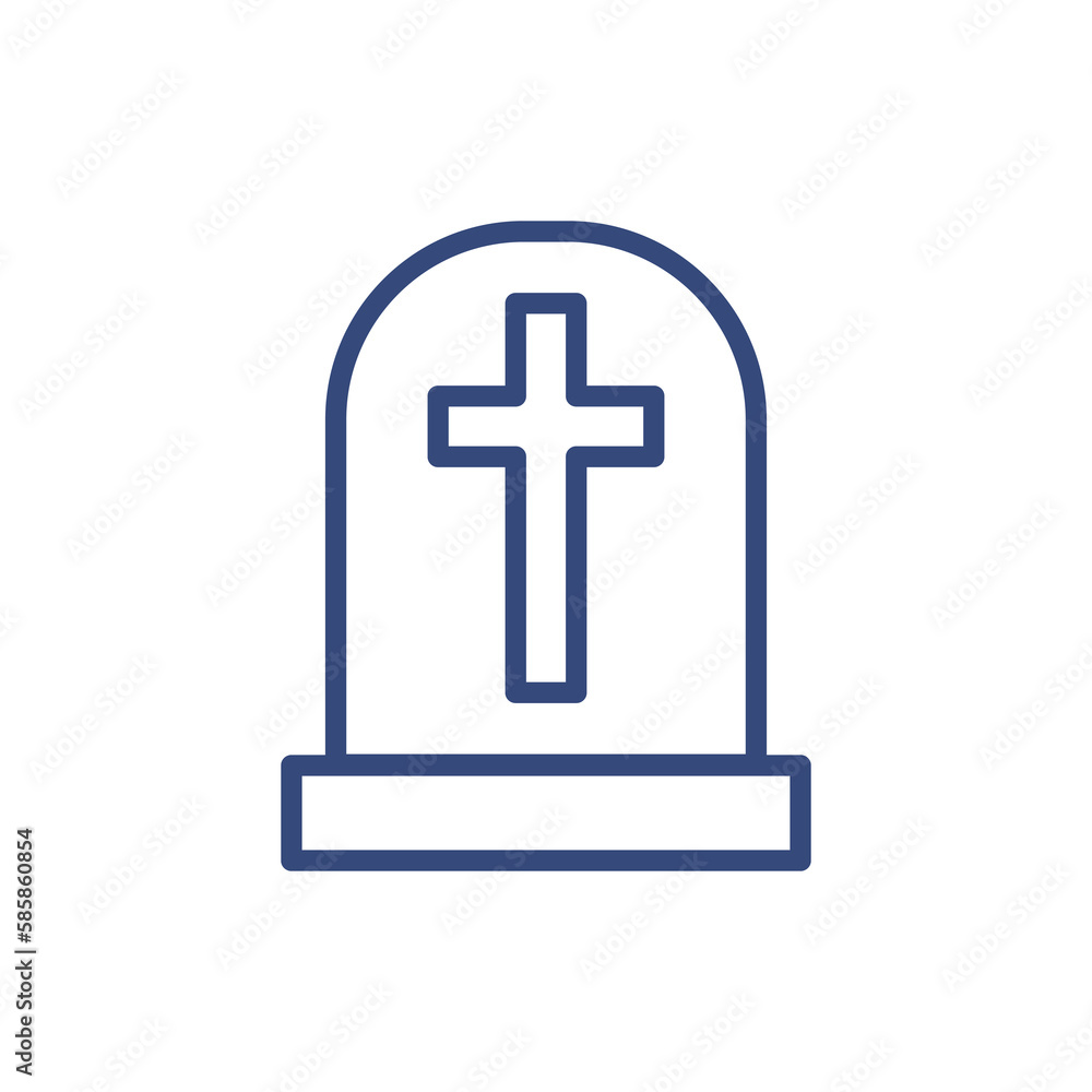 Obraz premium cemetery icon. Thin line cemetery icon from happy easter collection. Outline vector isolated on white background. Editable cemetery symbol can be used web and mobile