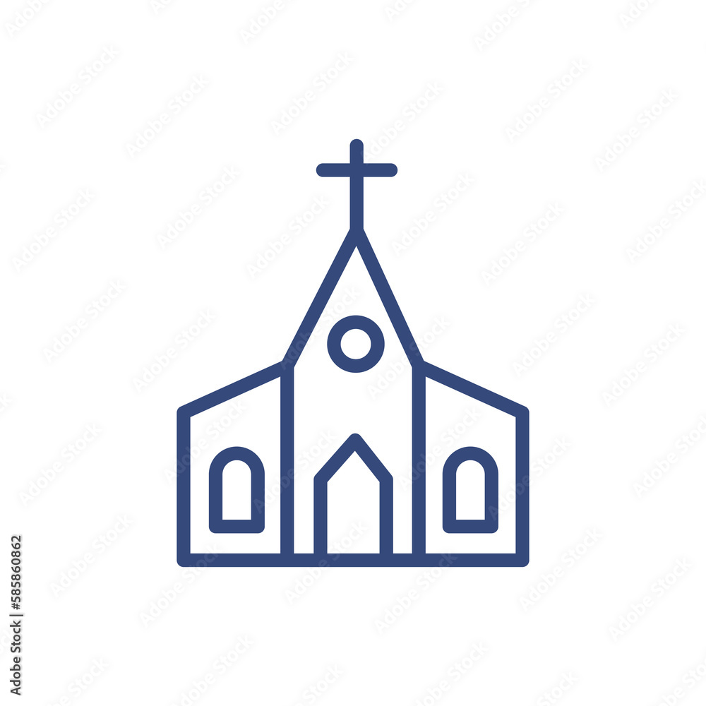 church icon. Thin line church icon from happy easter collection. Outline vector isolated on white background. Editable church symbol can be used web and mobile church icon. Thin line church icon from happy easter collection. Outline vector isolated on white background. Editable church symbol can be used web and mobile