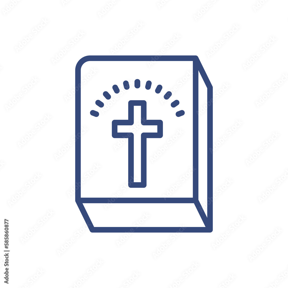 bible icon. Thin line bible icon from happy easter collection. Outline vector isolated on white background. Editable bible symbol can be used web and mobile bible icon. Thin line bible icon from happy easter collection. Outline vector isolated on white background. Editable bible symbol can be used web and mobile
