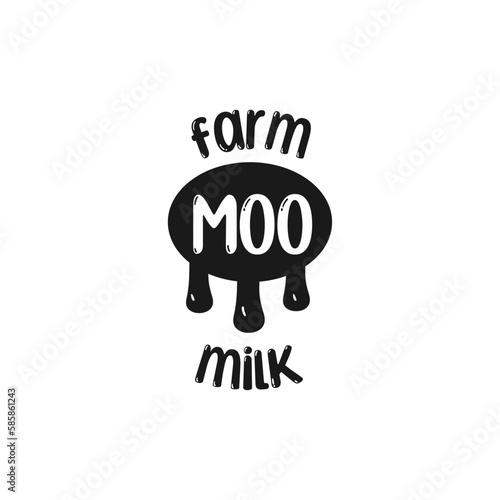 A logo for a farm moo milk.
