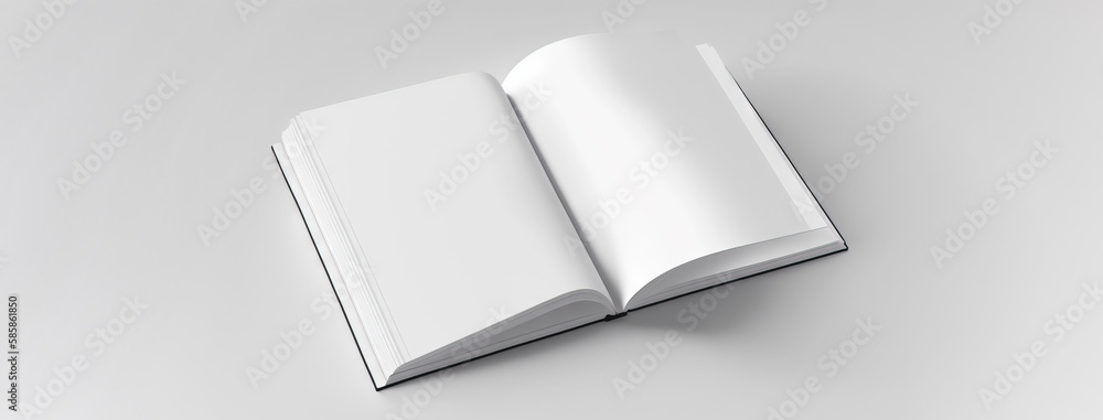 AI Generated Mockup of Blank White Book with Empty Pages, Perfect for ...