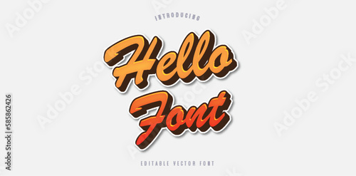 Hello. Lettering for banner, poster and sticker concept with text Hello. Icon message Hello on white background, geometric memphis style. Calligraphic simple logo. Vector Illustration