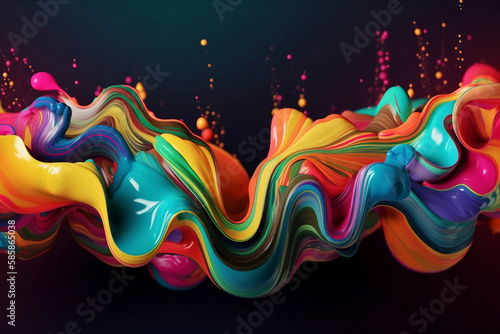 3d liquid colorful background, created with generative AI