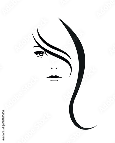 Logo of the beautiful woman face