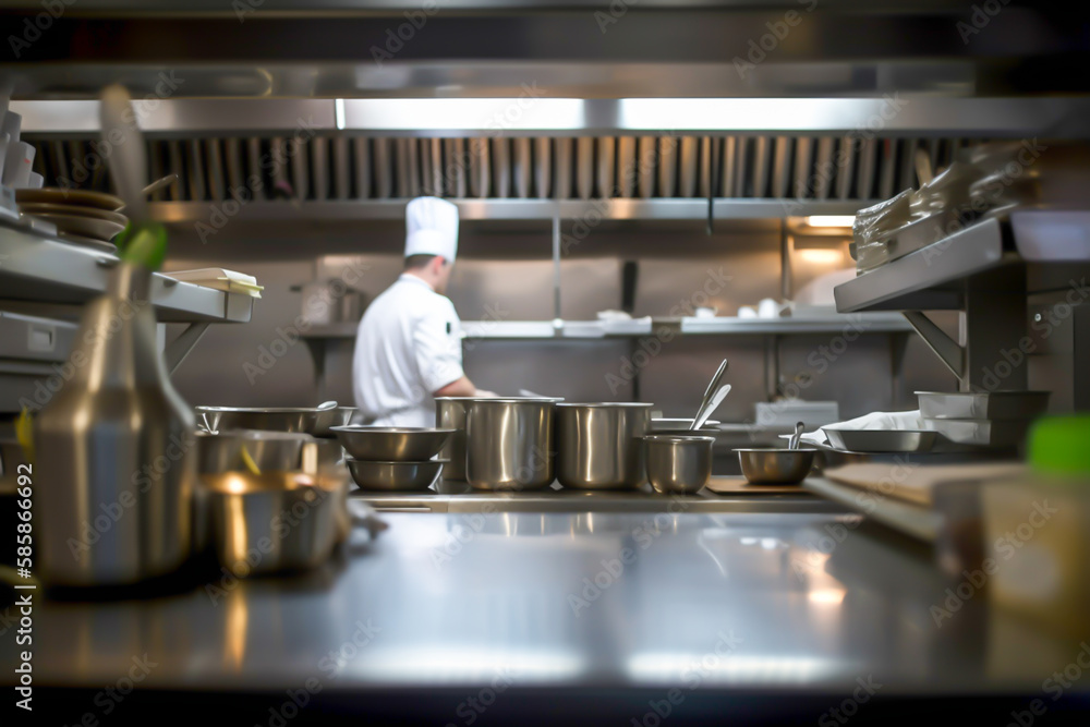 Restaurant professional kitchen background, generative ai Restaurant professional kitchen background, generative ai