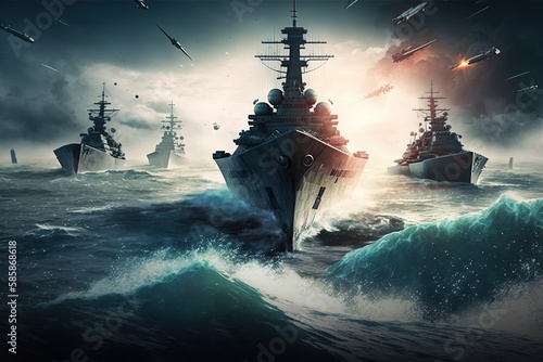Fototapeta battleship, generative artificial intelligence