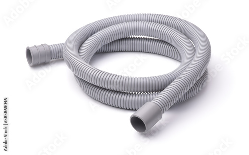 Gray plastic corrugated hose