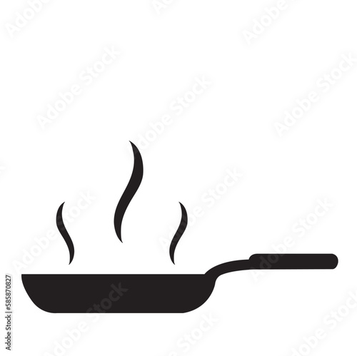 Icono vector de un sartén negro 