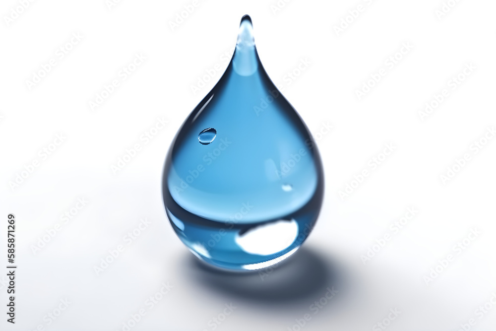Fototapeta premium a blue water drop with a white background 