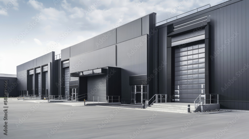 Large industrial warehouse. Generative AI Large industrial warehouse. Generative AI