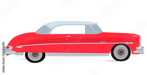 vintage red retro car illustration