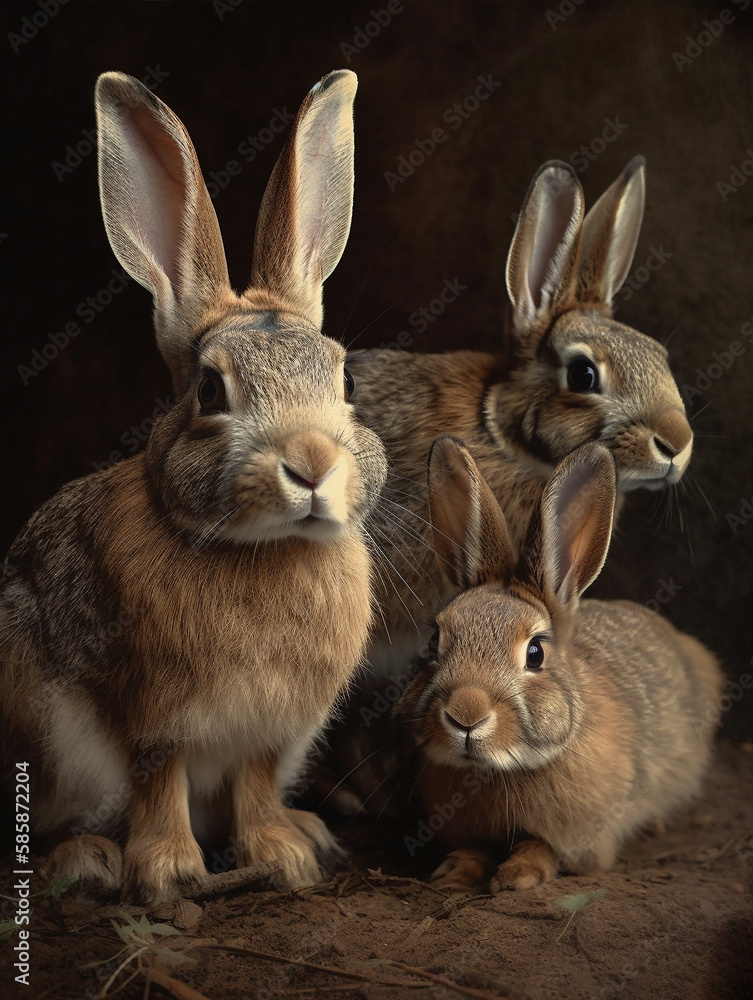 Fototapeta premium Rabbits family