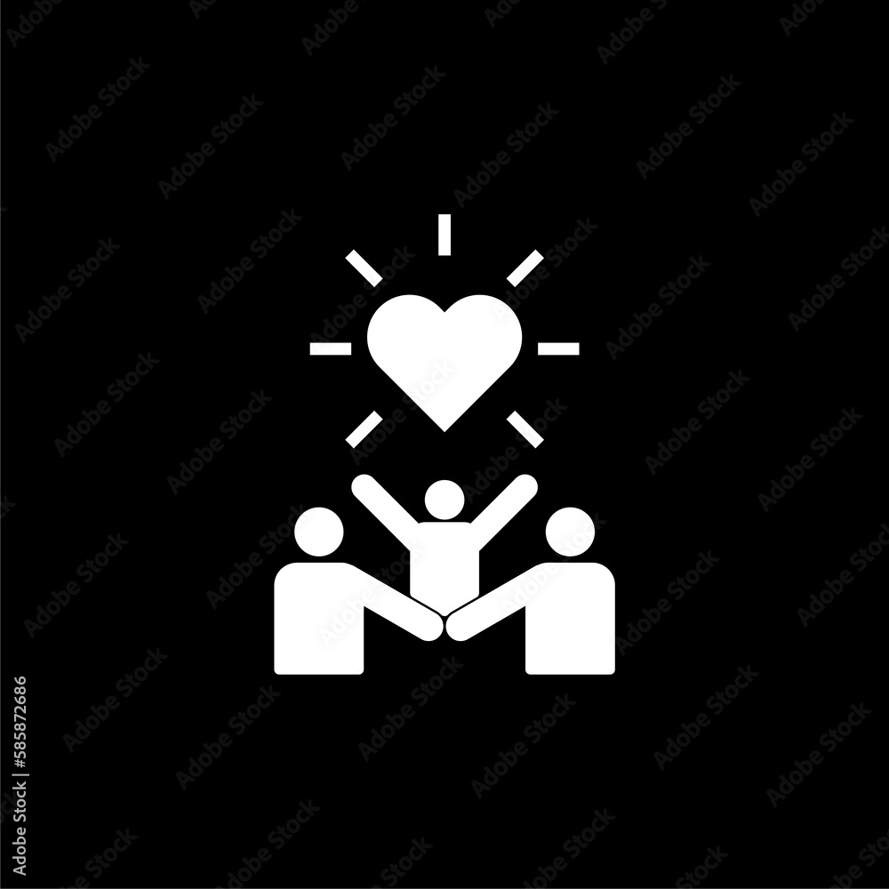 Family icon isolated on black background Family icon isolated on black background