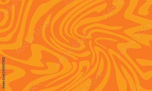 Abstract orange fluid psychedelic wave pattern background with retro groovy and trippy 1970s inspired aesthetic. Seamless acrylic marble swirl pattern.