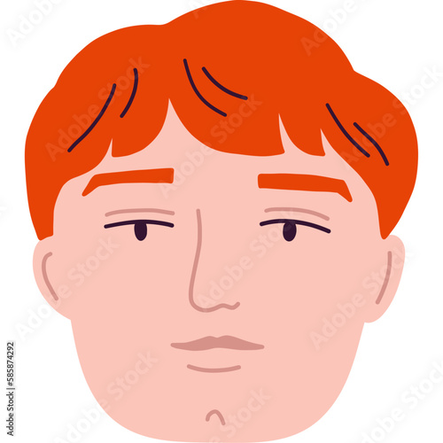 Cartoon Redhead Man Portrait
