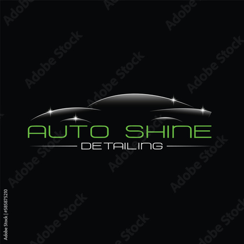 Auto shine and detailing, car wash logo for automotive car business