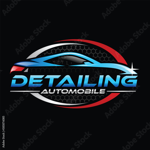 Auto detailing and car wash logo for automotive car business