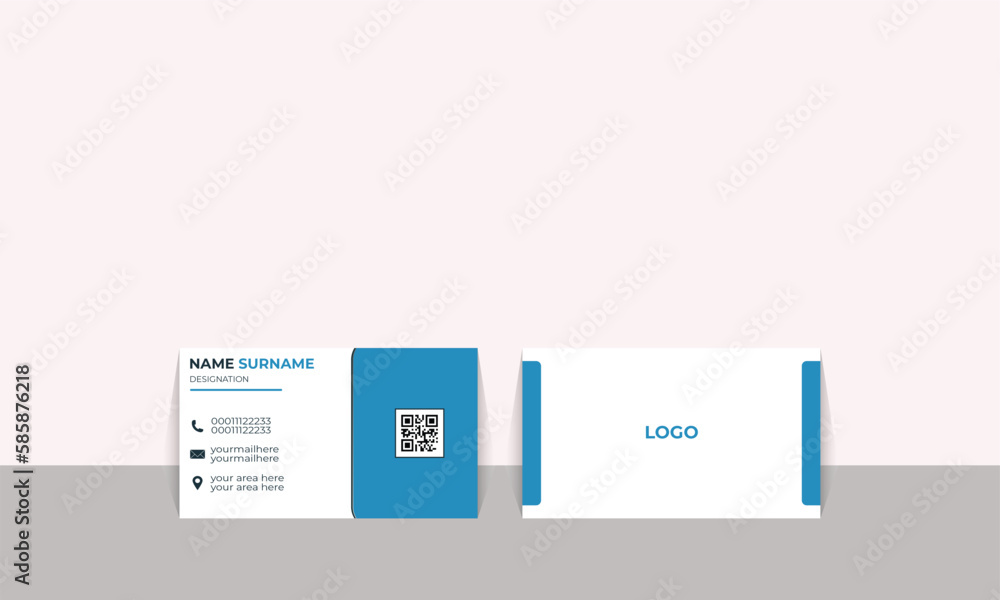 Double sided creative business design. Elegant red colour unique corporate business card design vector illustrator. Qr code simple visiting card design logo with unique design. business card.