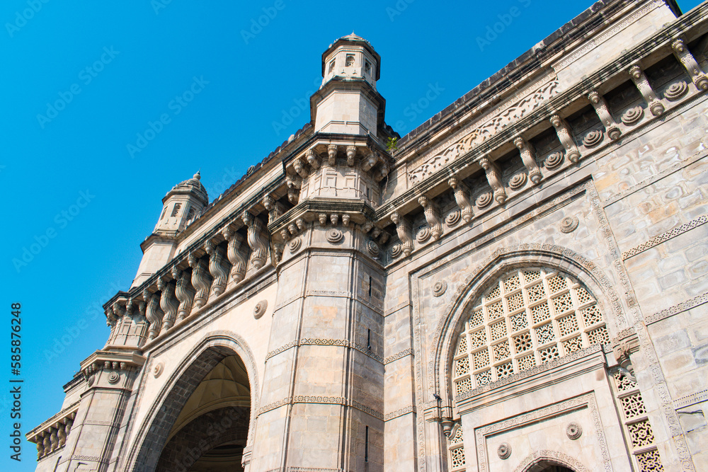 Detail or zoom image of Gateway of India in Mumbai Maharashtra.