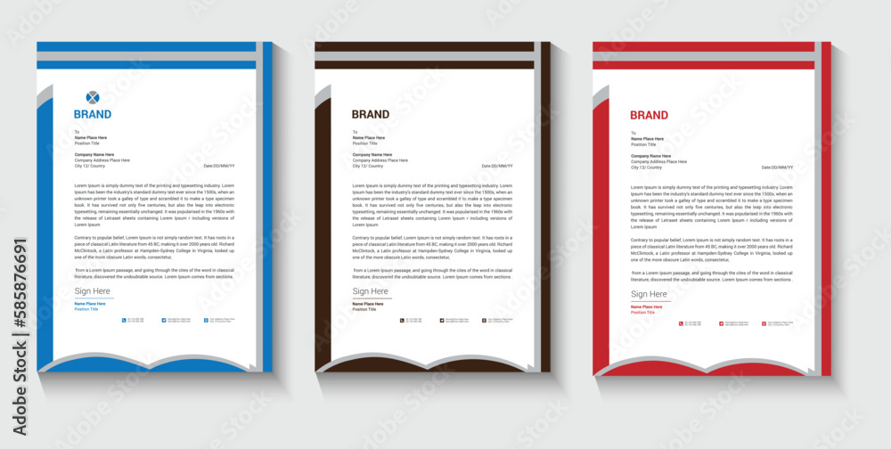 Modern and clean business letterhead design
