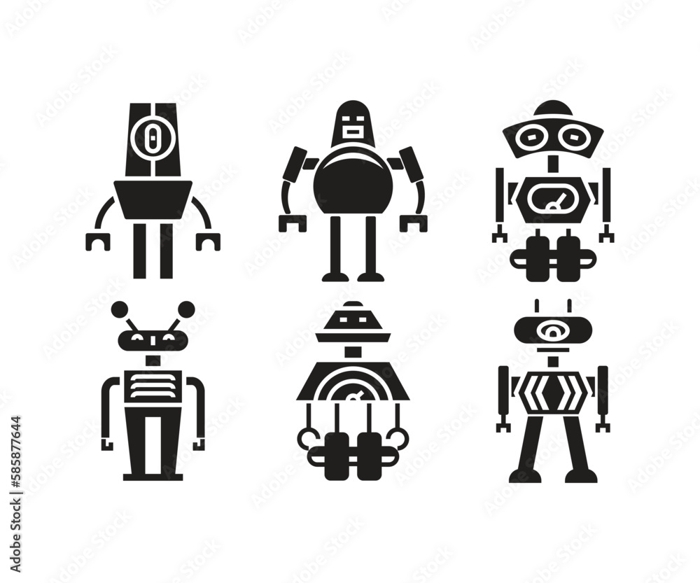 cartoon robot avatars vector illustration cartoon robot avatars vector illustration