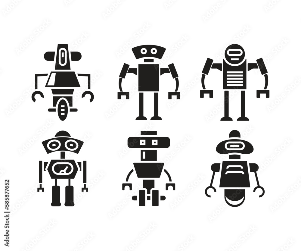 robot glyph icon vector illustration robot glyph icon vector illustration