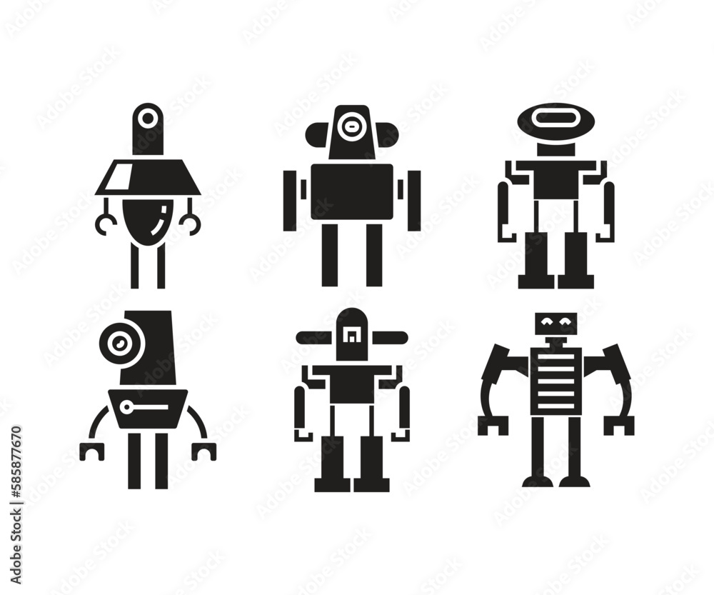 robot glyph icon vector illustration robot glyph icon vector illustration