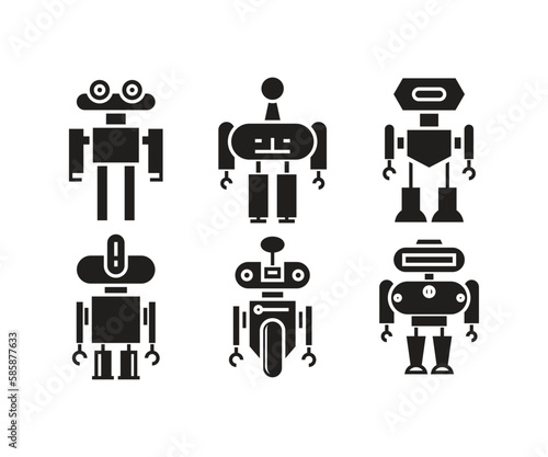 cartoon robot avatars vector illustration