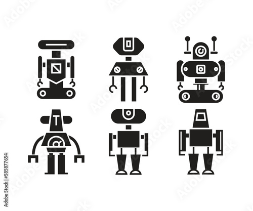 robot glyph icon vector illustration