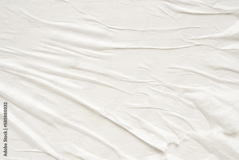 Obraz premium White blank crumpled and creased paper poster texture background