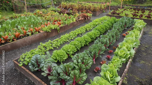 Self-Sufficient Vegetable Garden - Healthy Vegetarian Food - Generative AI