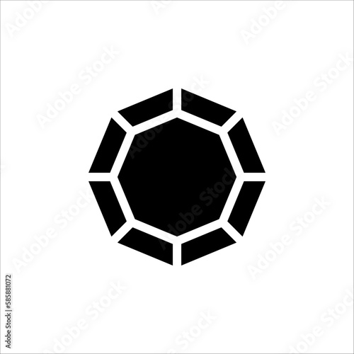 octagon shapes with outlines and fill colors, fields for logos or symbols, vector icon on white background