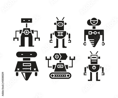 humanoid robot avatar set illustration
