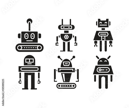 humanoid robot avatar set illustration