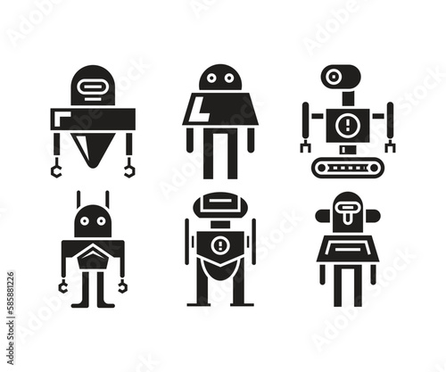 humanoid robot avatar set illustration