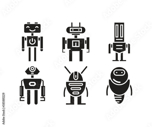 humanoid robot avatar set illustration