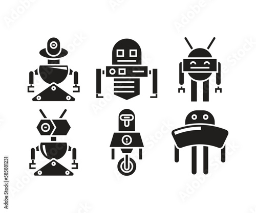 humanoid robot avatar set illustration