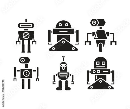 humanoid robot avatar set illustration