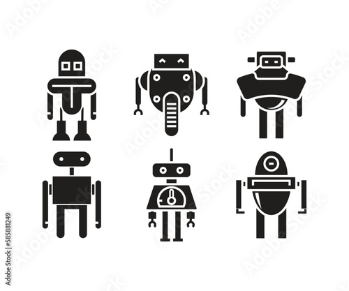 humanoid robot avatar set illustration