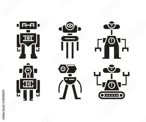 humanoid robot avatar set illustration