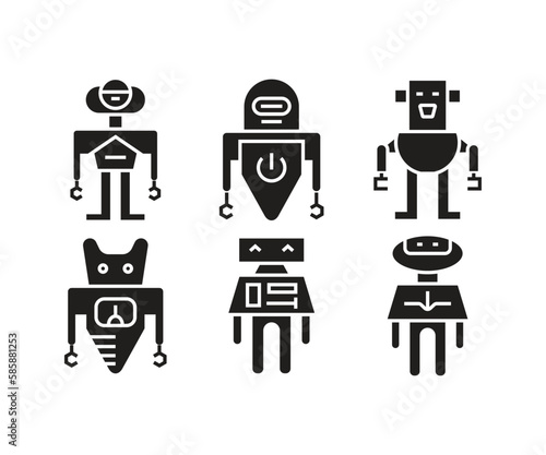 humanoid robot avatar set illustration