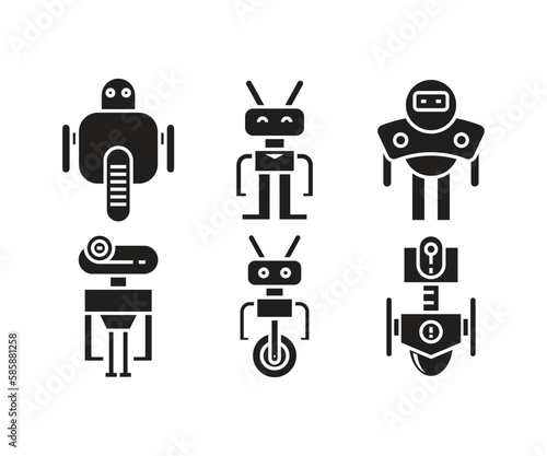 humanoid robot avatar set illustration